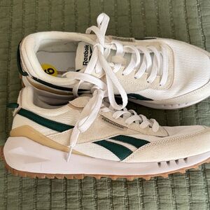 Reebok Cream and Green Athletic Shoes